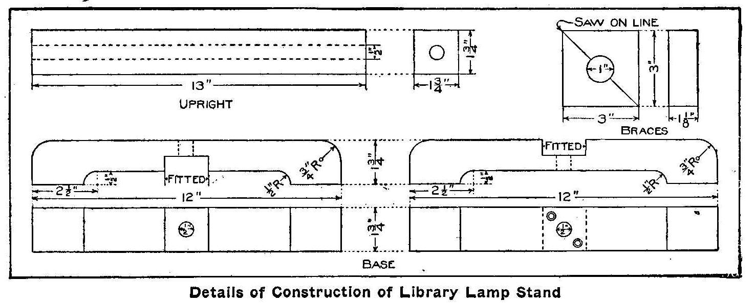 Details of Construction of Library Lamp Stand