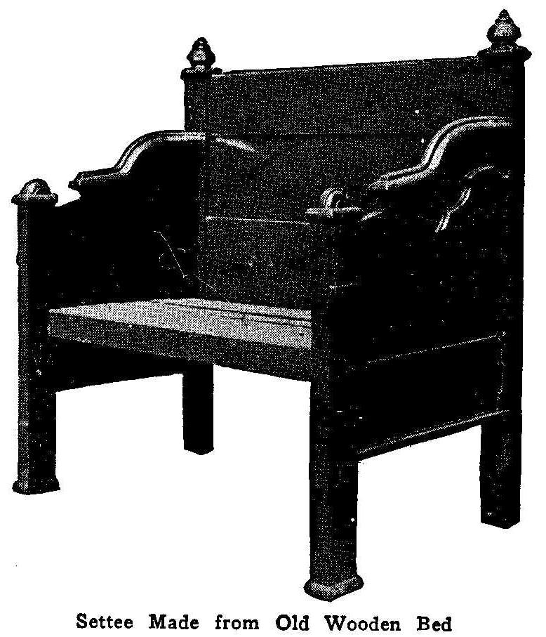 Settee Made from Old Wooden Bed