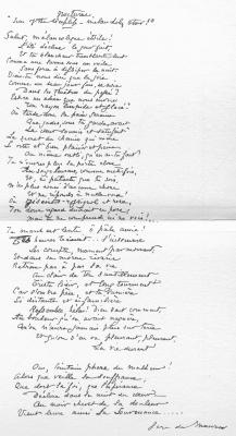 Manuscript of "Nocturne"
"Sun of the Sleepless—Melancholy Star!"—BYRON.
Translated into French by George du Maurier.
The English Illustrated Magazine, September 13, 1886.