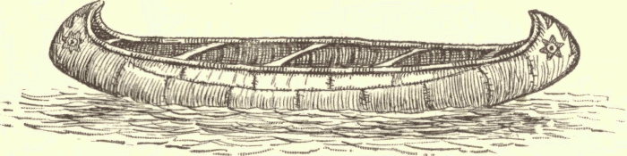 Birch-Bark Canoe. Illustration.