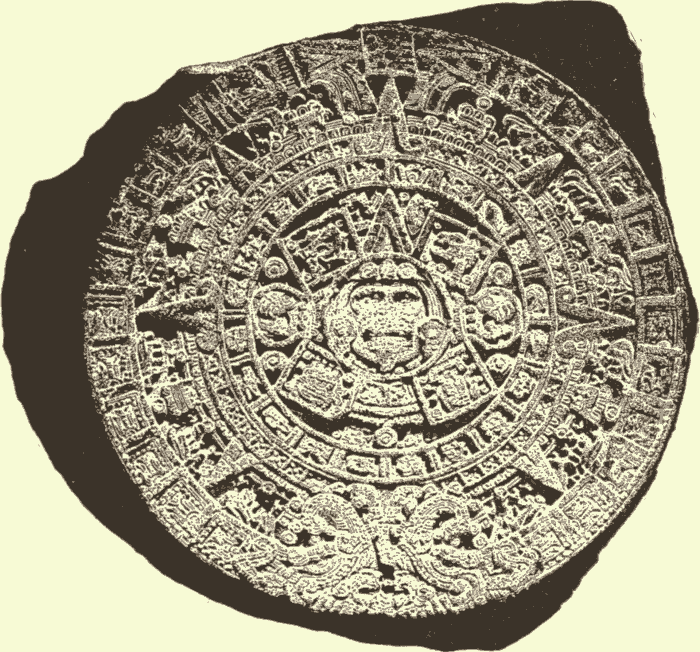 Calendar Stone. (From Photograph.) Illustration.