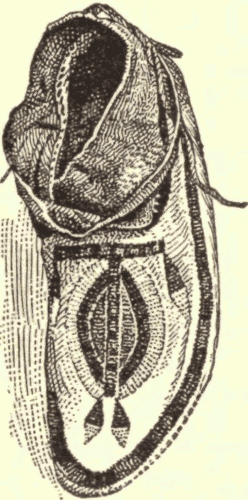 Sioux Moccasin. (From Original in Peabody Museum.) Illustration.