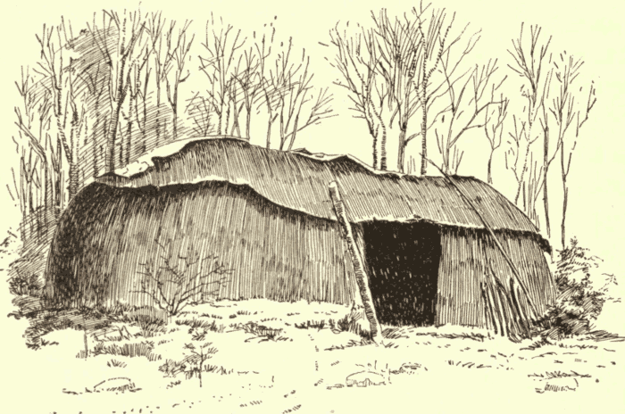 Winter House of Sacs and Foxes, Iowa. (From Photograph.) Illustration.